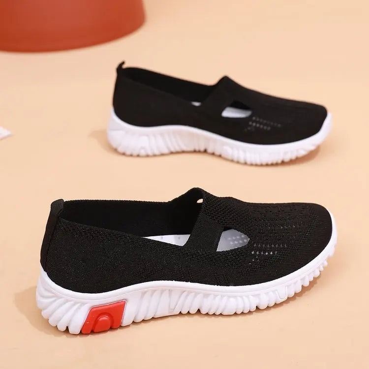Sapatos de pano feminino verão novo estilo sapatos de caminhada sola macia sapa