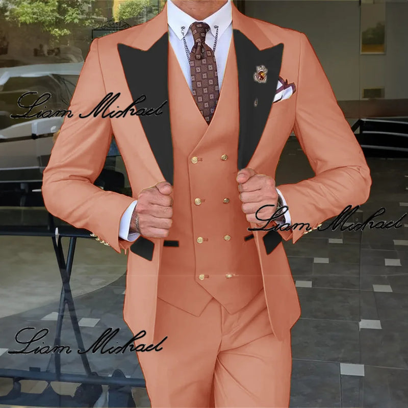 Smoking de casamento formal masculino, terno personalizado para noivo, vestido d
