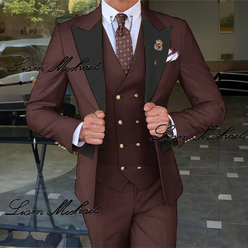 Smoking de casamento formal masculino, terno personalizado para noivo, vestido d
