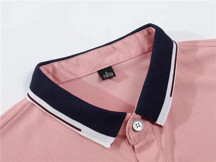 Camisa polo justa de manga curta masculina, lapela, antipillin, estampada, moda