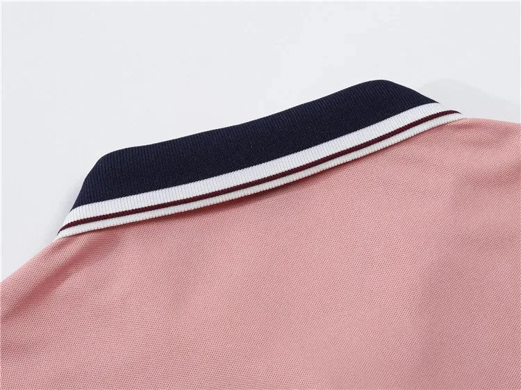 Camisa polo justa de manga curta masculina, lapela, antipillin, estampada, moda