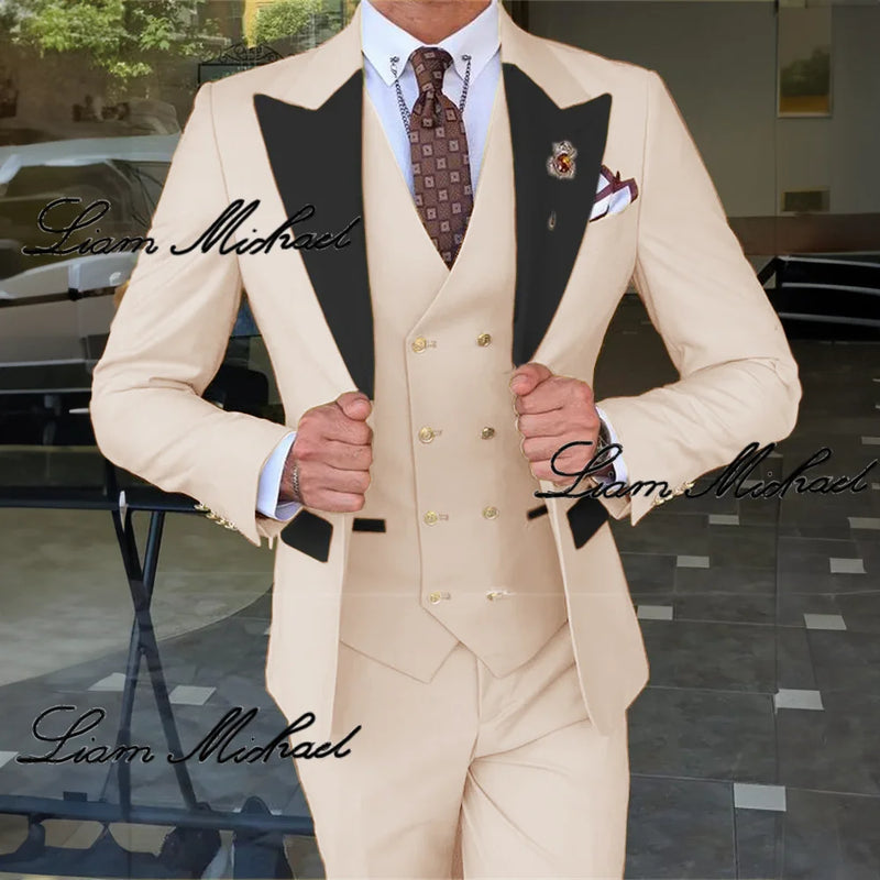 Smoking de casamento formal masculino, terno personalizado para noivo, vestido d