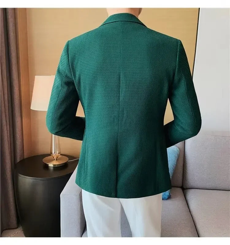 Blazer leve casual masculino, jaqueta de emagrecimento, suavizando sua silhueta,