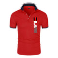 Camisa polo justa de manga curta masculina, lapela, antipillin, estampada, moda
