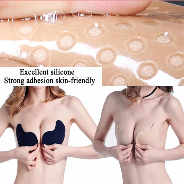 Sutiã Push Up Invisible para Mulheres, Sem Costas, Sem Alças, Sem Costura, Fec