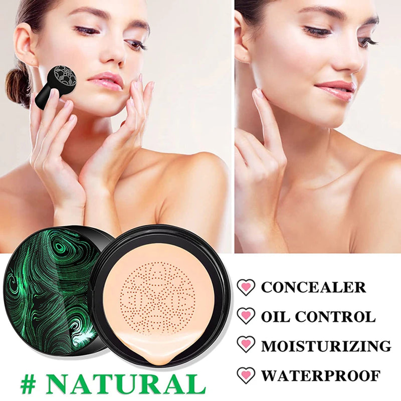 BB Cream-Air Cushion Foundation, cabeça de cogumelo, impermeável, iluminar, Fa