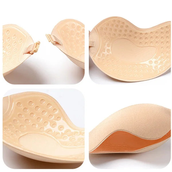 Sutiã Push Up Invisible para Mulheres, Sem Costas, Sem Alças, Sem Costura, Fec