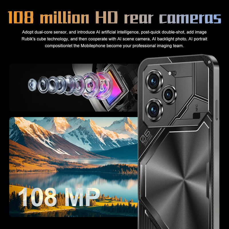 Smartphone Pova 6 Pro original Android 14, Telefone Desbloqueado, Celular, 5G HD