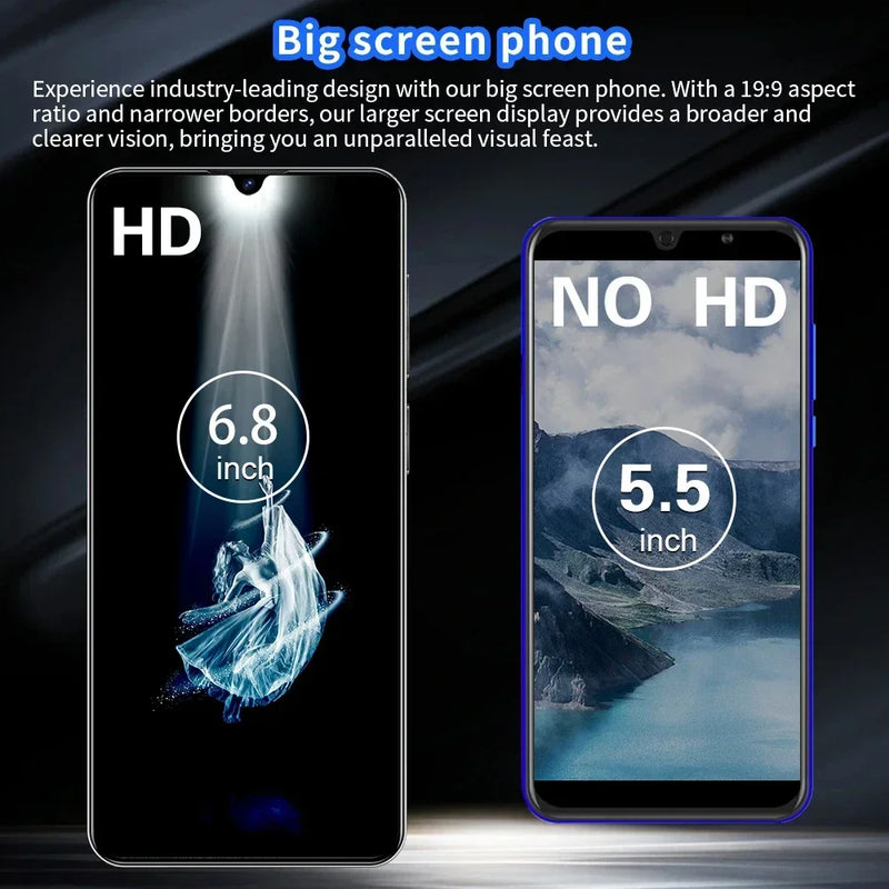 Novo smartphone c20 pro 6.8 &#39;&#39;hd + android 13 16gb + 1tb 8000mah ediçã