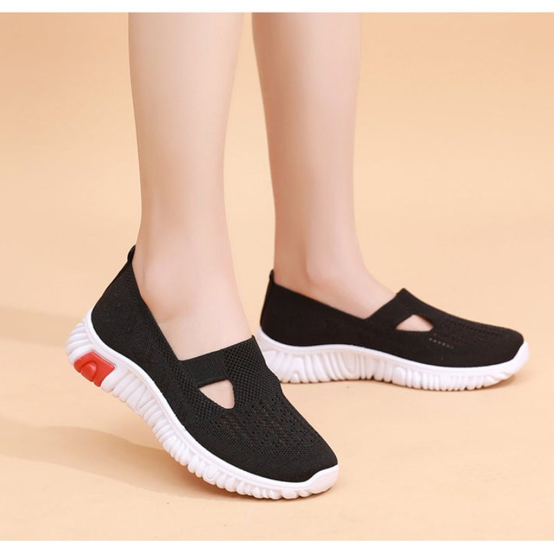 Sapatos de pano feminino verão novo estilo sapatos de caminhada sola macia sapa