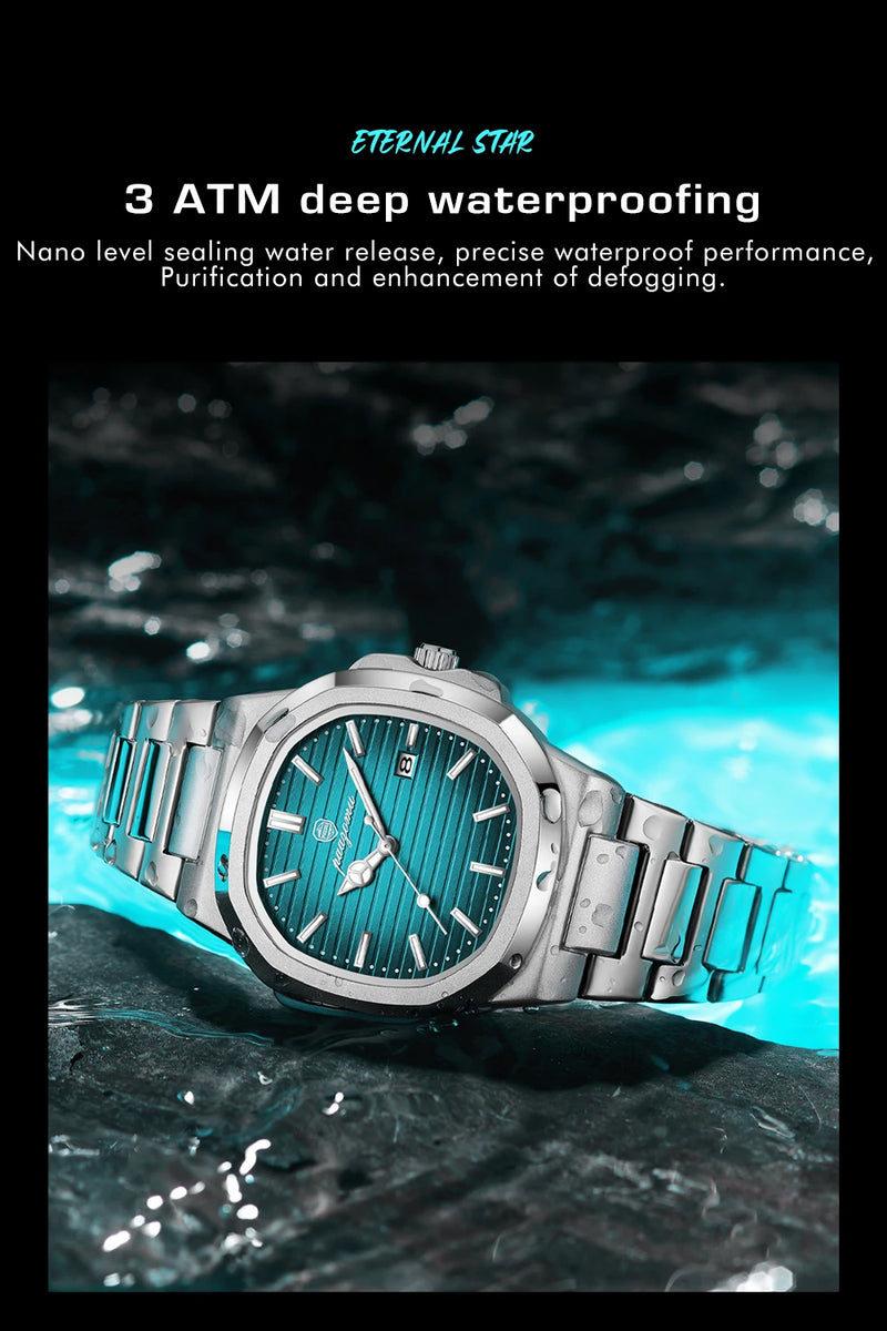 PAAZOMU-Relógio de pulso de luxo masculino, impermeável, luminoso, relógio da