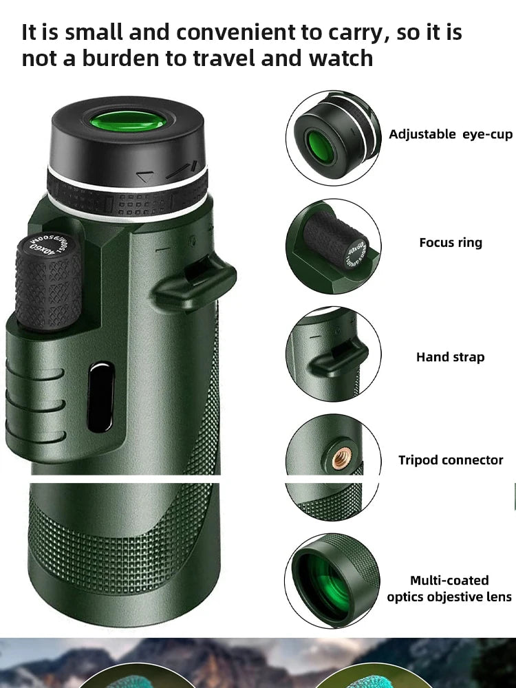 Portátil Zoom HD 5000M Telescópio Dobrável Longa Distância Mini Poderoso Tel