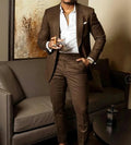 Terno de casamento marrom slim fit masculino, snoking para noivo, ternos masculi