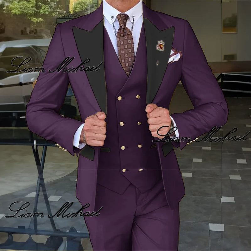 Smoking de casamento formal masculino, terno personalizado para noivo, vestido d