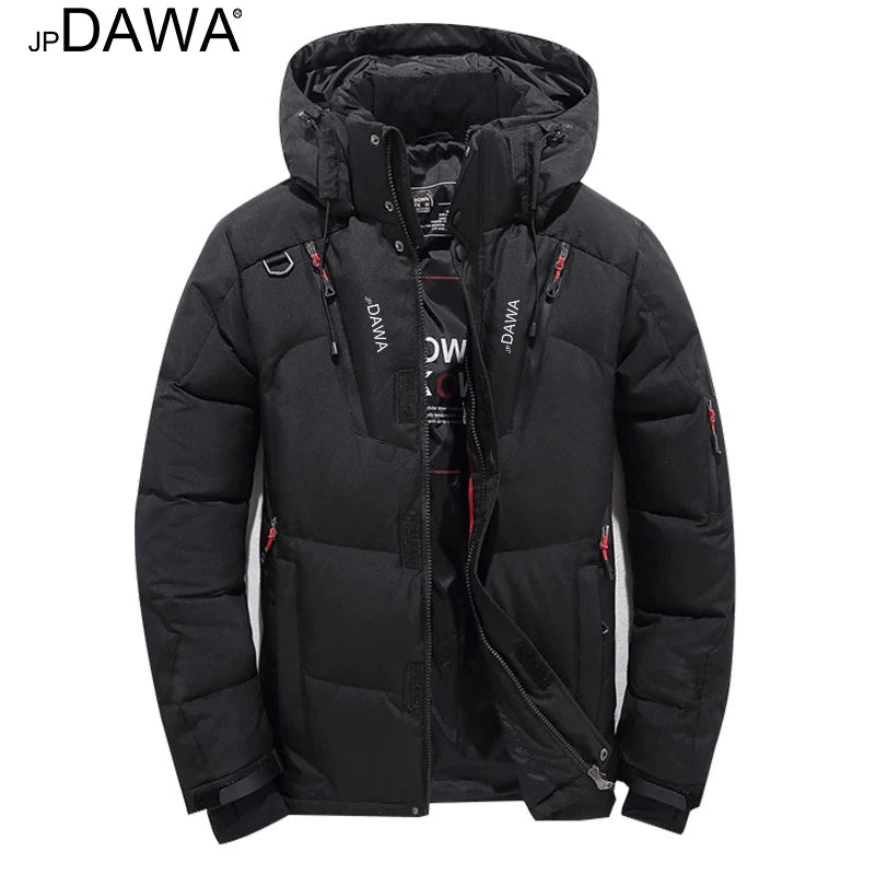 JP DAWA jaqueta de inverno masculina com capuz de penas de ganso terno de pesca