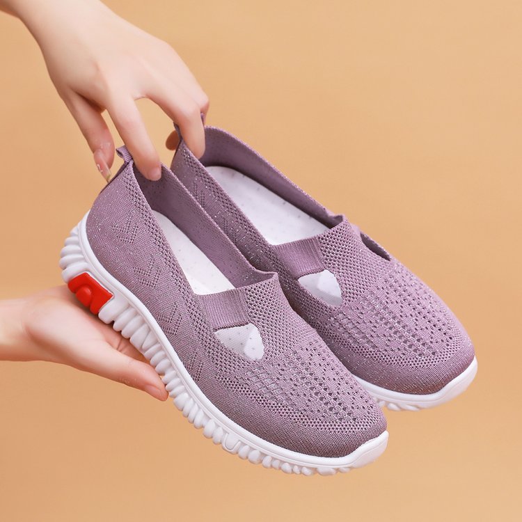 Sapatos de pano feminino verão novo estilo sapatos de caminhada sola macia sapa