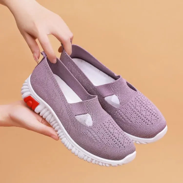 Sapatos de pano feminino verão novo estilo sapatos de caminhada sola macia sapa