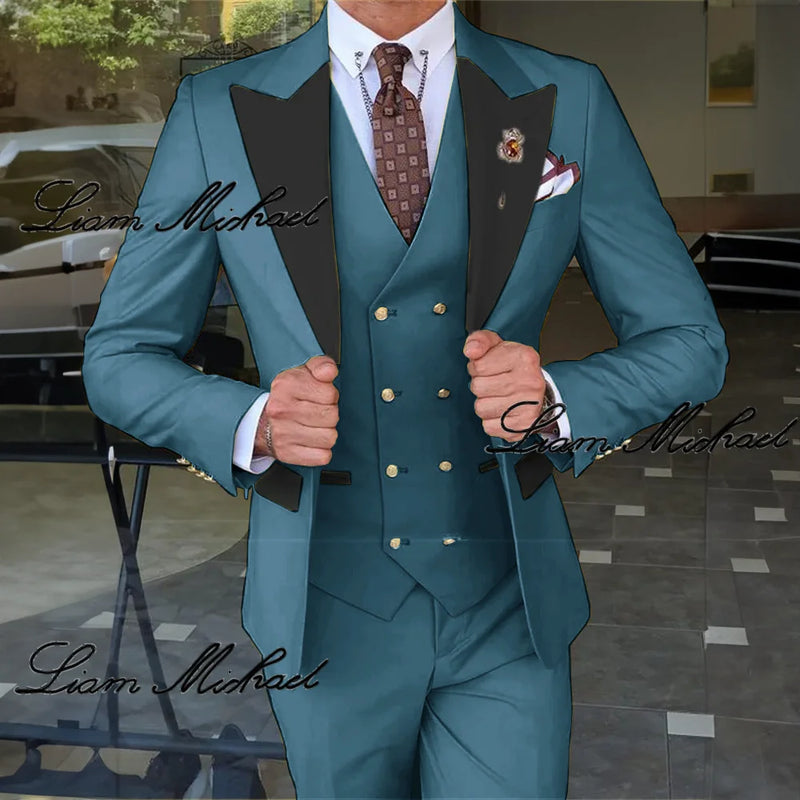 Smoking de casamento formal masculino, terno personalizado para noivo, vestido d