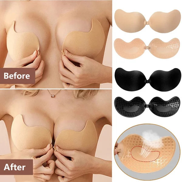 Sutiã Push Up Invisible para Mulheres, Sem Costas, Sem Alças, Sem Costura, Fec