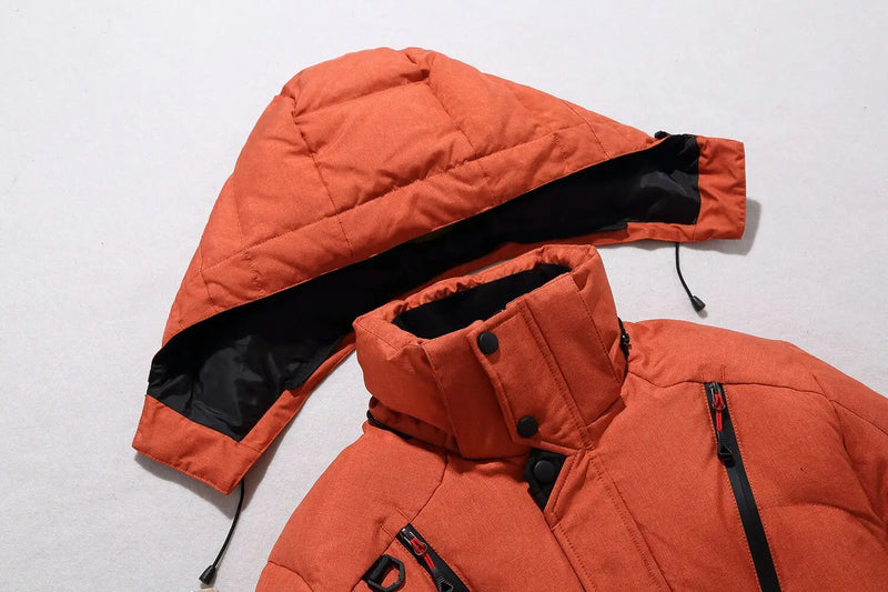 JP DAWA jaqueta de inverno masculina com capuz de penas de ganso terno de pesca