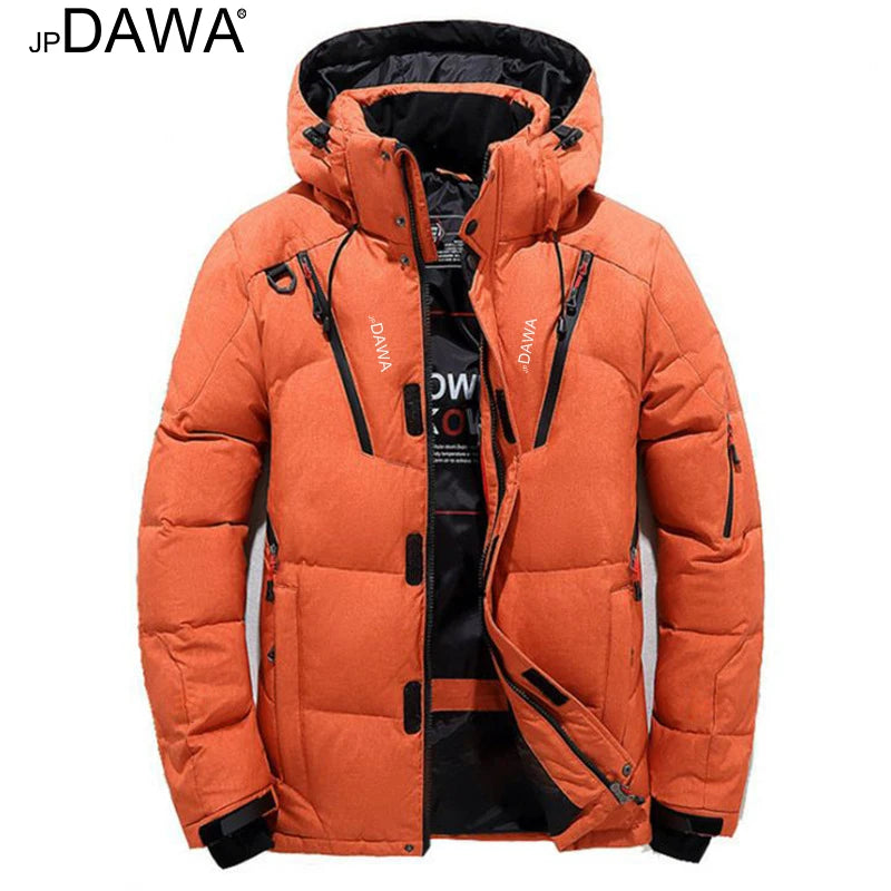 JP DAWA jaqueta de inverno masculina com capuz de penas de ganso terno de pesca