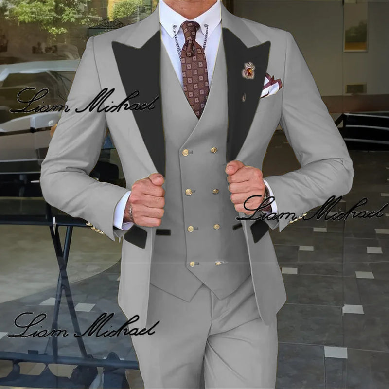 Smoking de casamento formal masculino, terno personalizado para noivo, vestido d