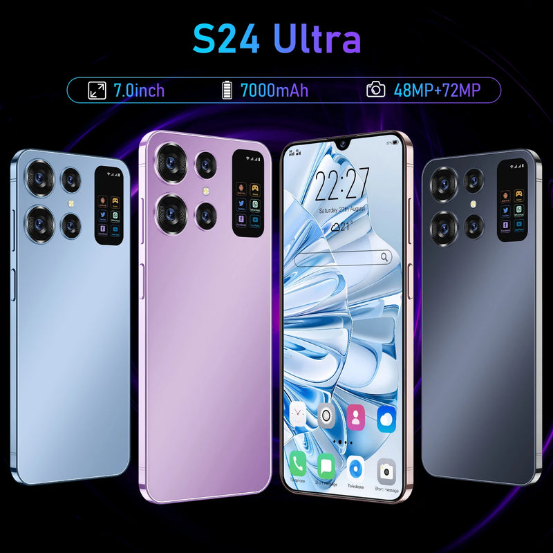 Smart Phone S24 Ultra 5G Android, HD, Tela Cheia, Face ID, 16GB + 1TB, Telemóve
