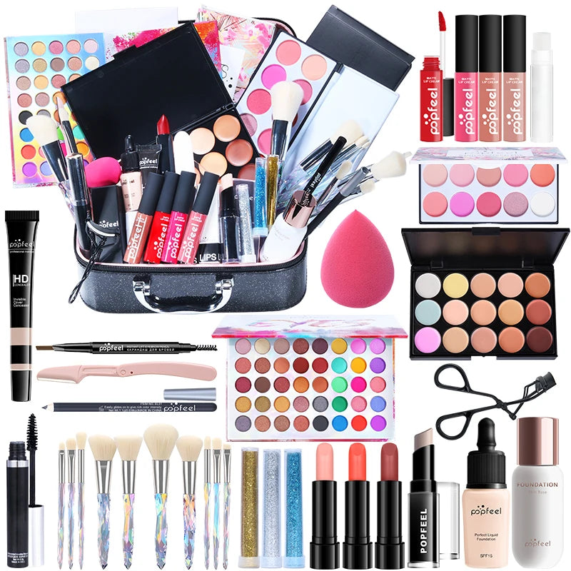 POPFEEL-Kit completo de maquiagem feminina, conjunto de maquiagem tudo em um, de
