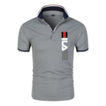 Camisa polo justa de manga curta masculina, lapela, antipillin, estampada, moda