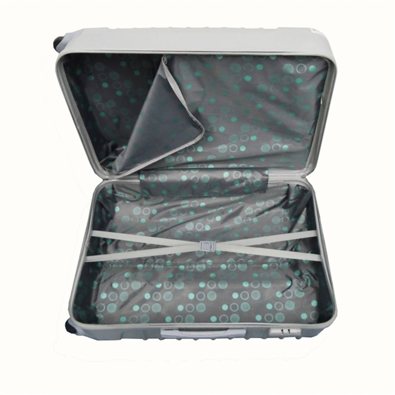 KIT CONJUNTO MALA DE VIAGEM FIBRA RIGIDA ABS P, MEG COM CADEADO E RODINHAS GIRO